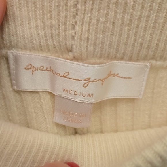 Spiritual Gangster Flare Wool Blend Knit Pants in Birch - Picture 6 of 8